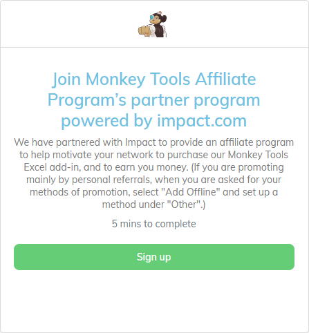 Step 1: Signing up for the Monkey Tools affiliate program